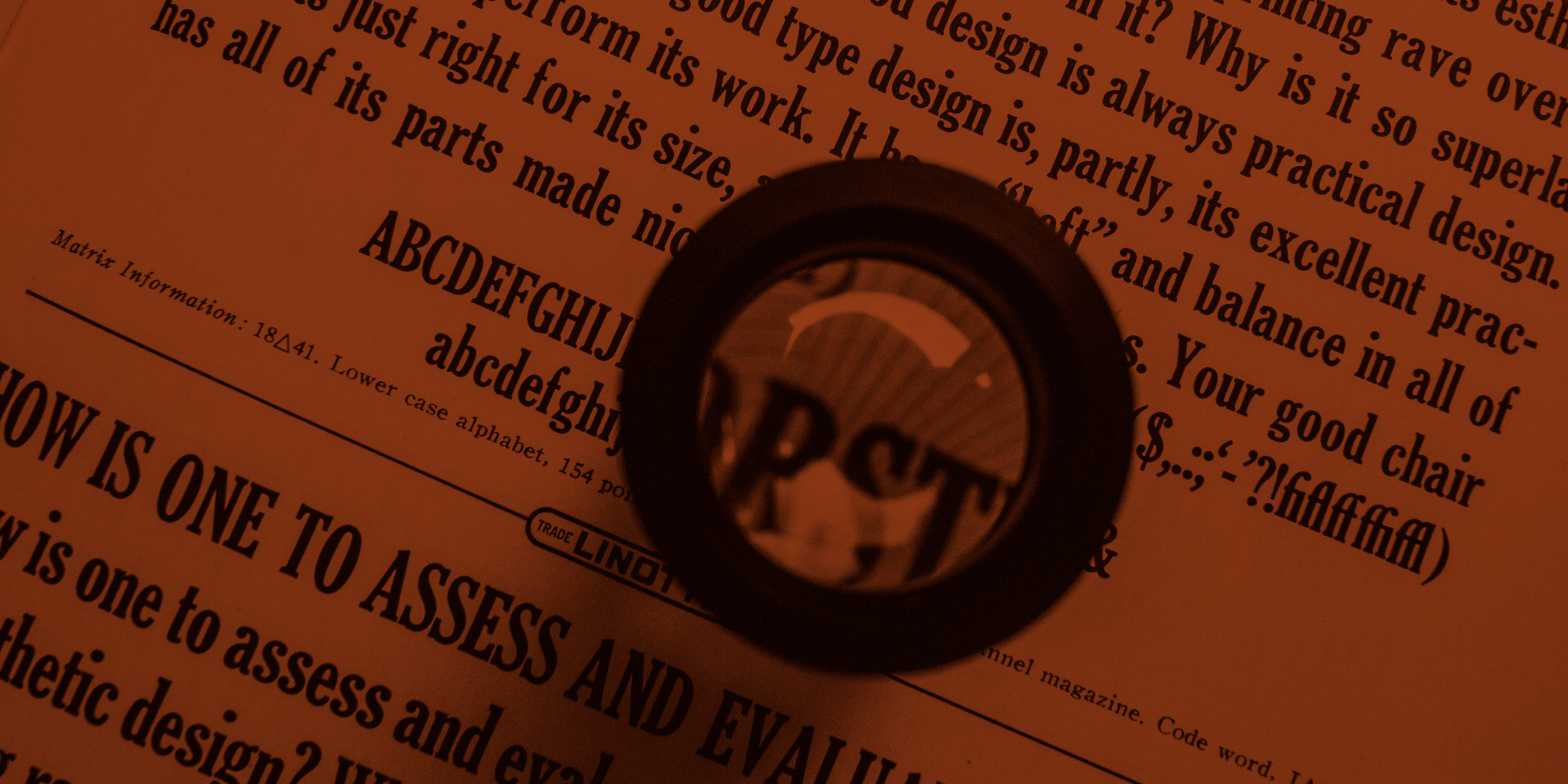Linotype type specimen background, photo by Josh Korwin