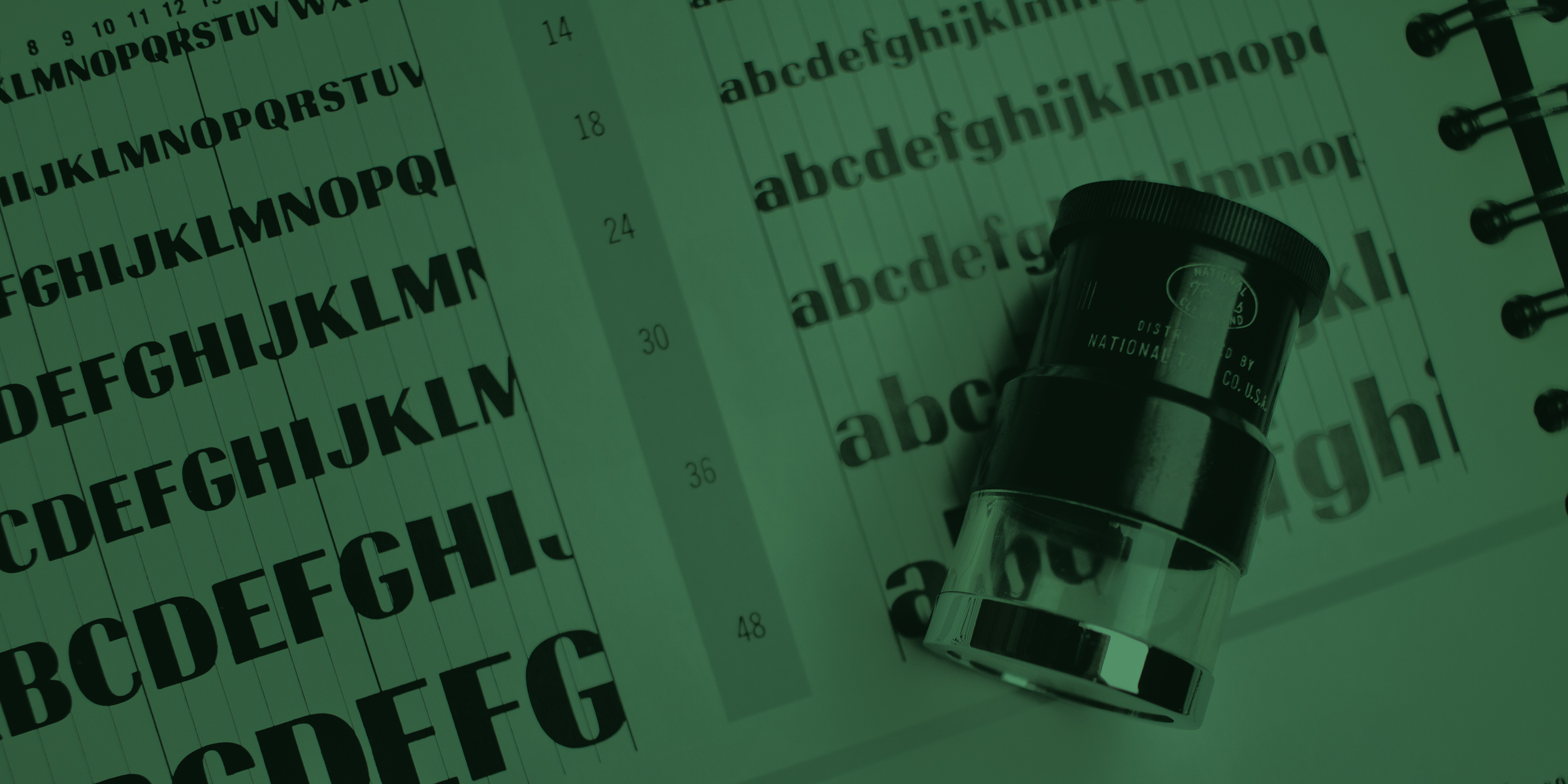 Ludlow Radiant type specimen background, photo by Josh Korwin